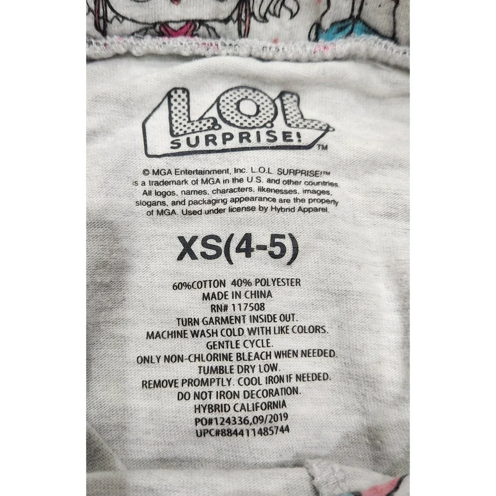 LOL Surprise Doll Girls Skort (Skirt with‎ Shorts)  XS 4-5  Gray